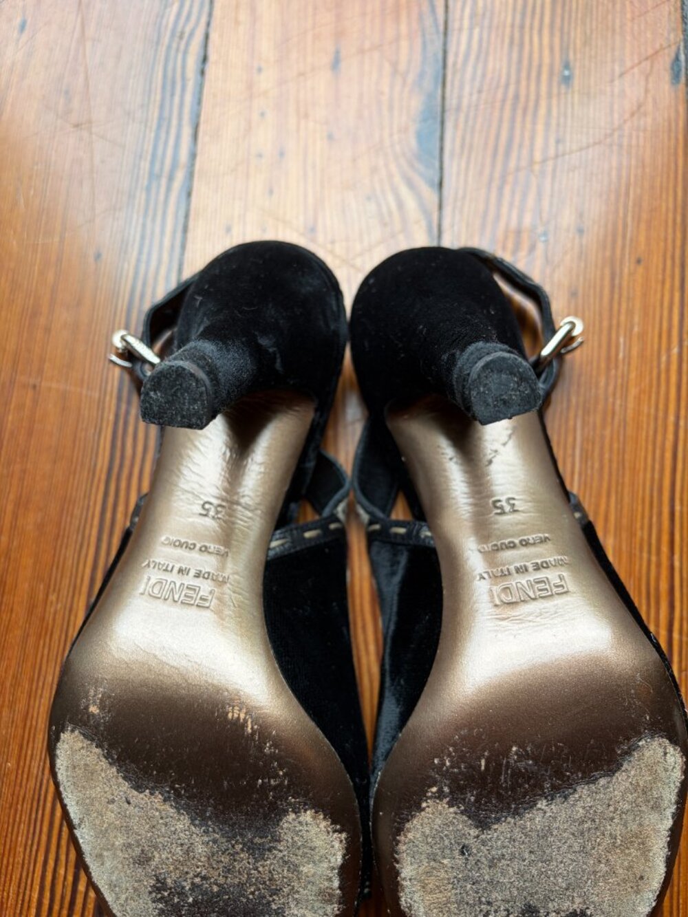 Vintage Rare Christian Louboutin Black Patent Leather Block Silver Heels - Picture 7 of 16